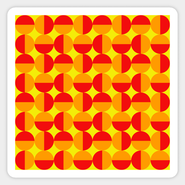 red orange and yellow abstract pattern Sticker by pauloneill-art